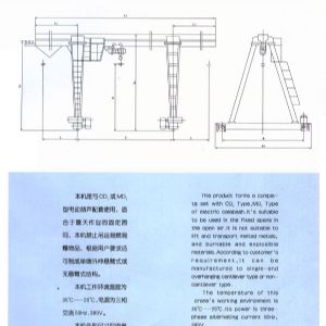 MH型3-16噸電動葫蘆單梁門式起重機(箱體形狀)